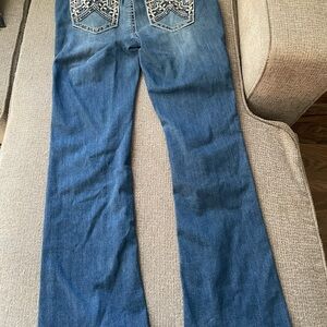 2 PAIR of Wallflower Women’s Bootcut Jeans with Embroidered Pockets